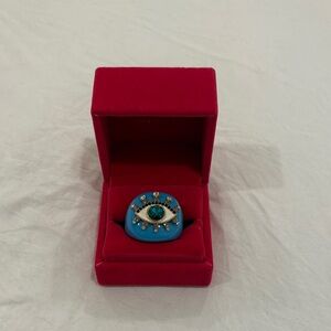 Kurt Geiger Gold and Turquoise Eye Ring
